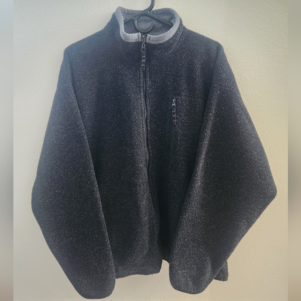 Outersport OT 2000 Black Fleece Zip-Up Mens Jacket